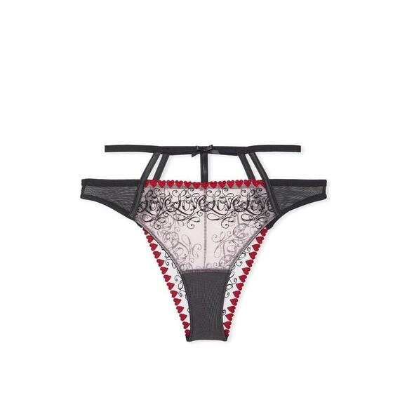Victoria's Secret Love Letters Embroidery Strappy Panty - Picture 1 of 4